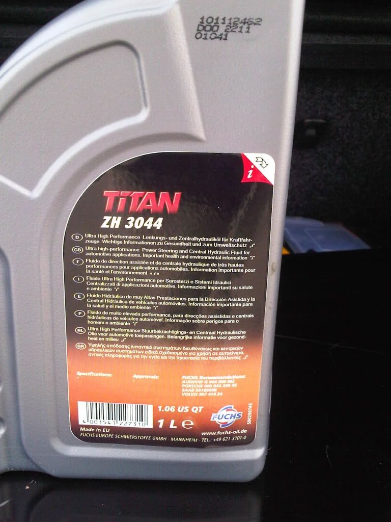 VW MK4 power steering fluid specs