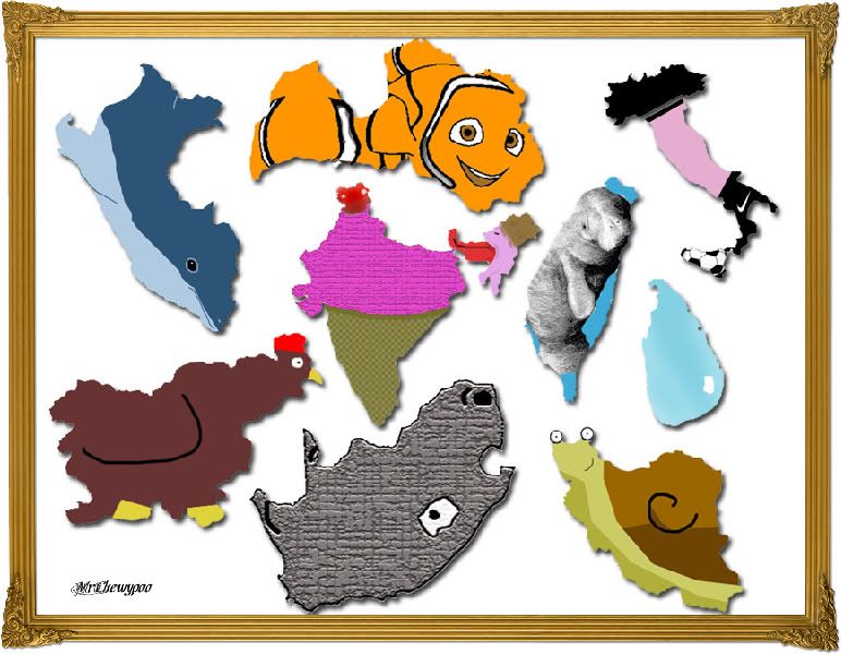 Geography Art Guess the Countries [pic] Quiz By MrChewypoo