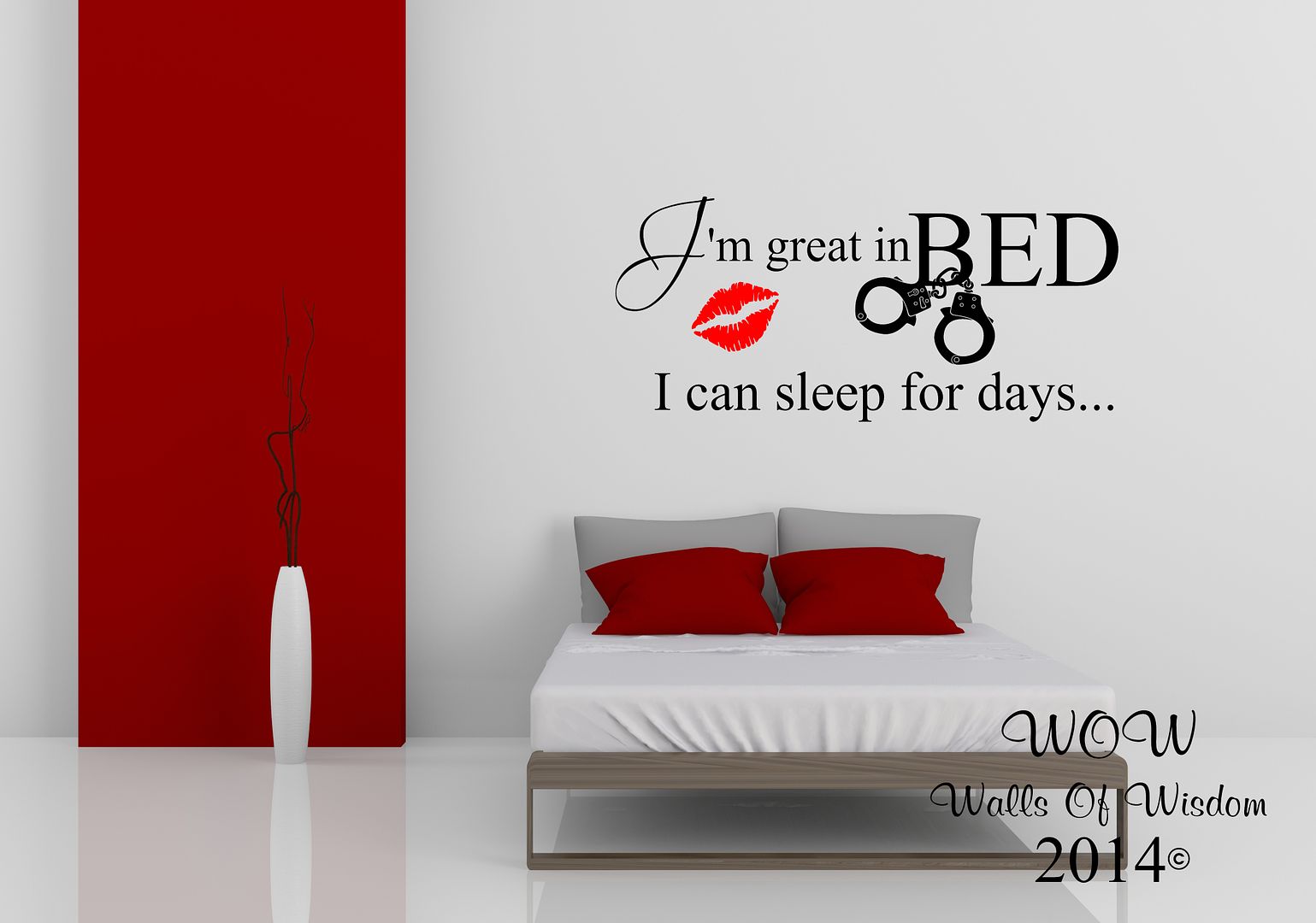 Great In Bed Funny Adult Bedroom Wall Sticker Wall Art Decals Sexy 
