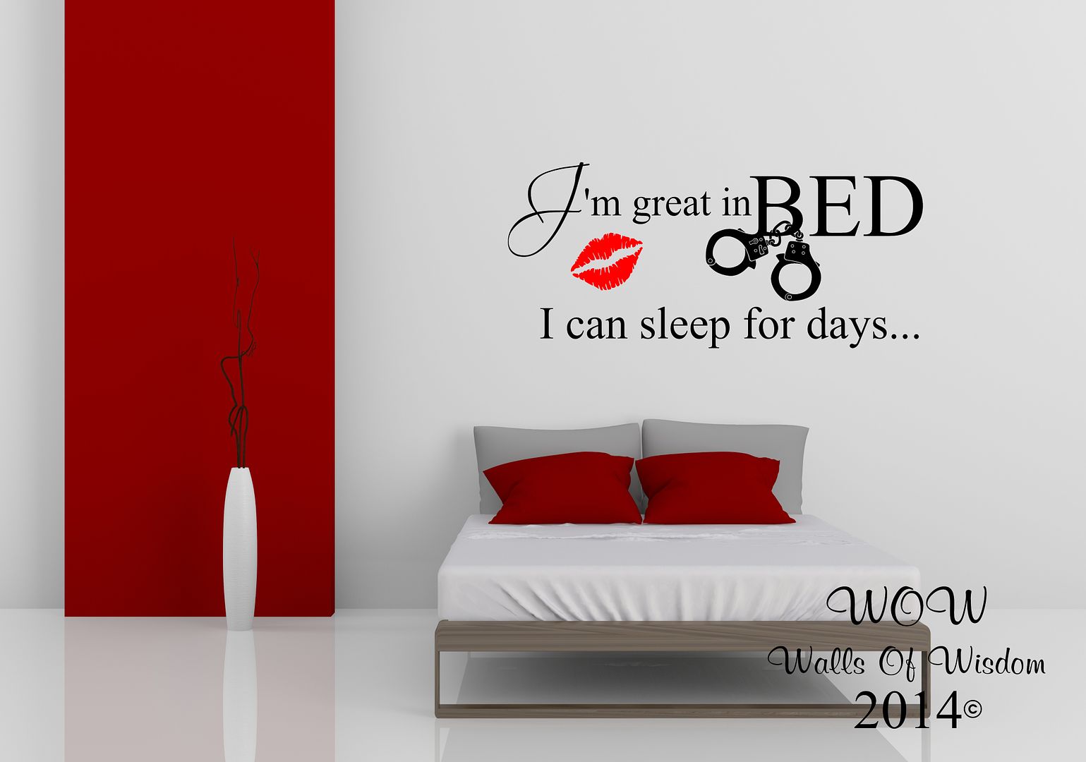 Great In Bed Funny Adult Bedroom Wall Sticker Wall Art Decals Sexy