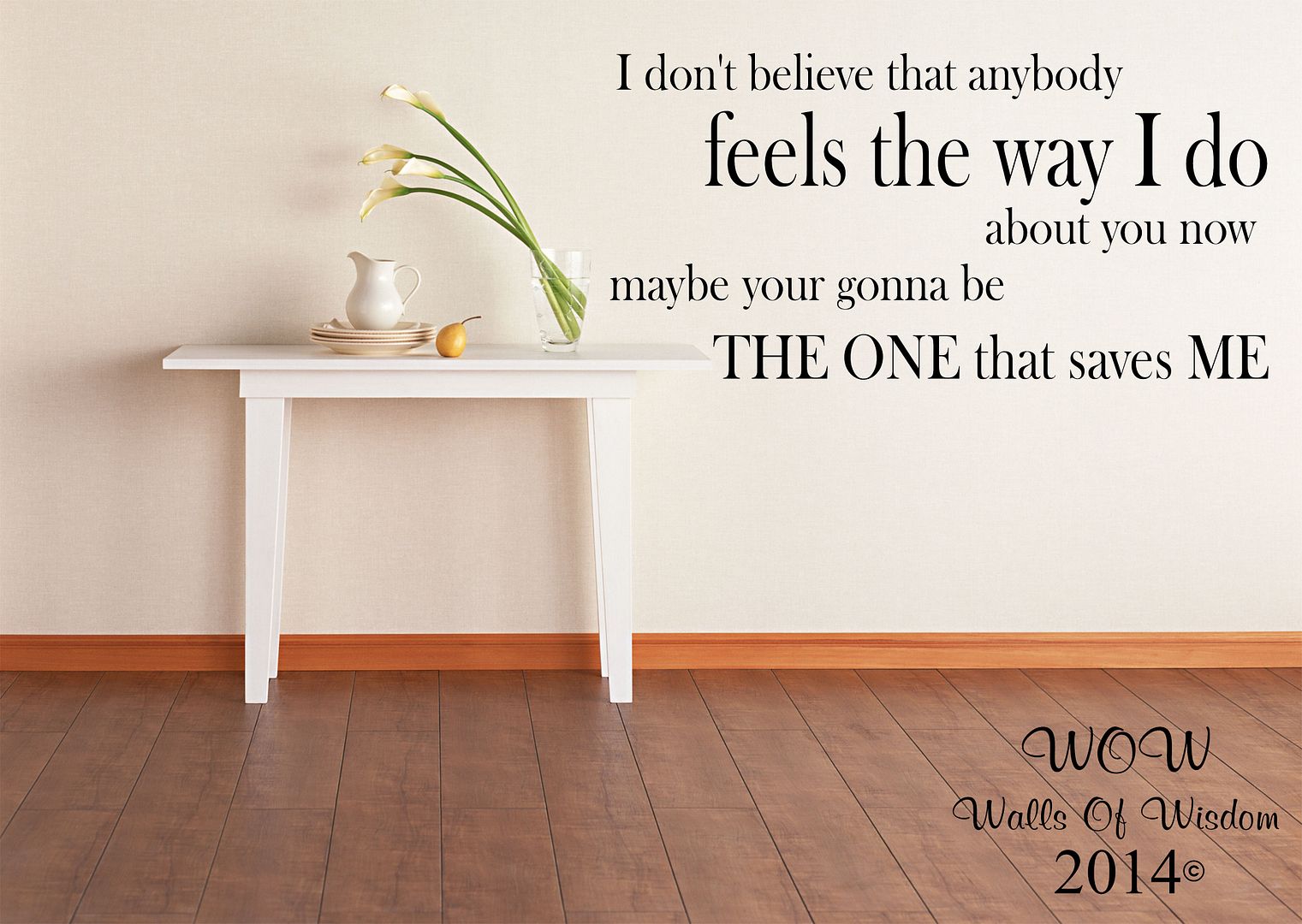 Oasis Wonderwall Music Lyrics Wall Sticker / Wall Art Home Decor