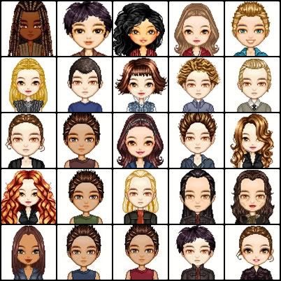 Word Cartoon Faces of Girls and Boys