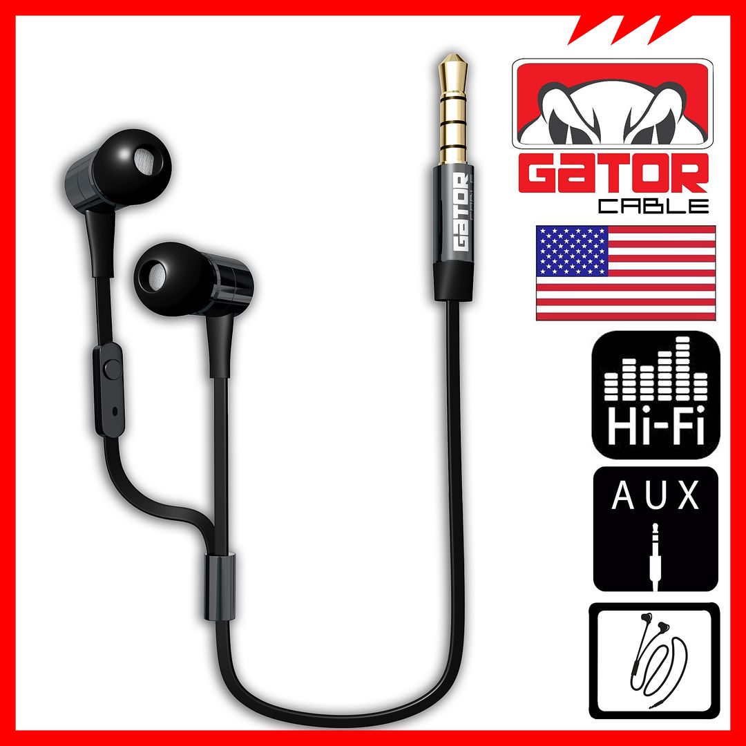  photo Gator Cable Earbuds Black 1.jpg