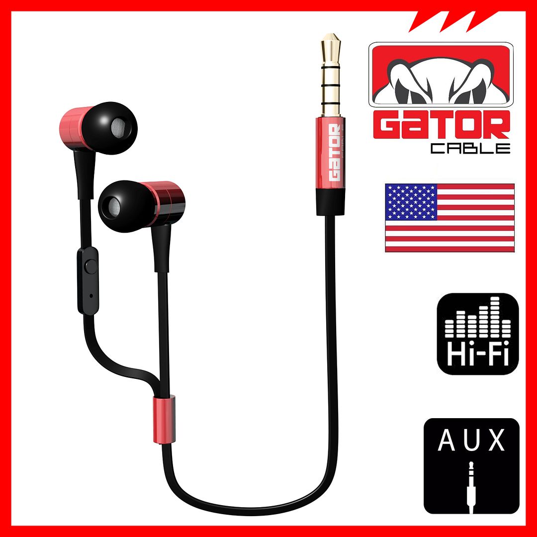  photo Gator Cable Earbuds Red 7.jpg