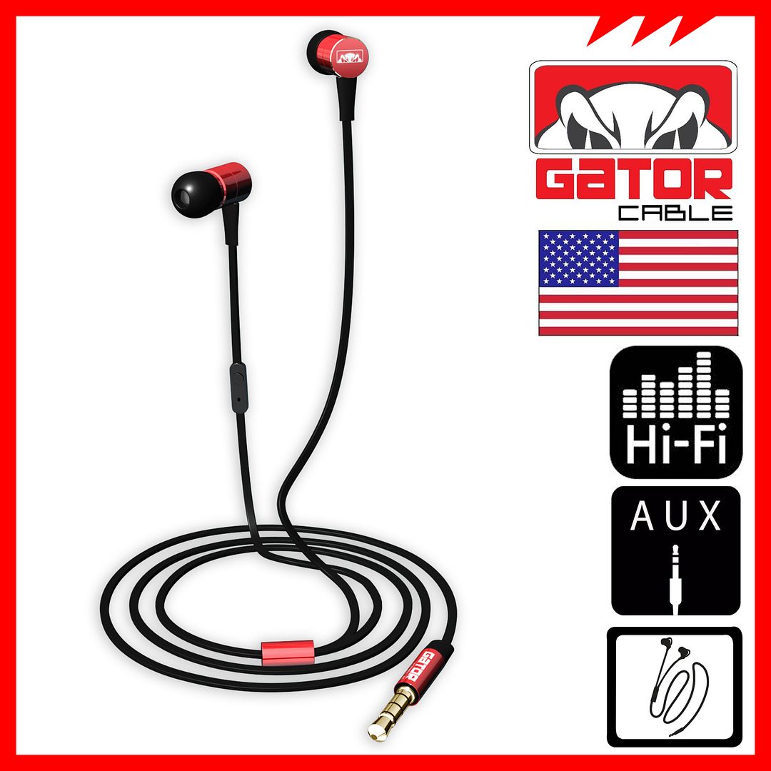  photo Gator Cable Earbuds Red 9.jpg