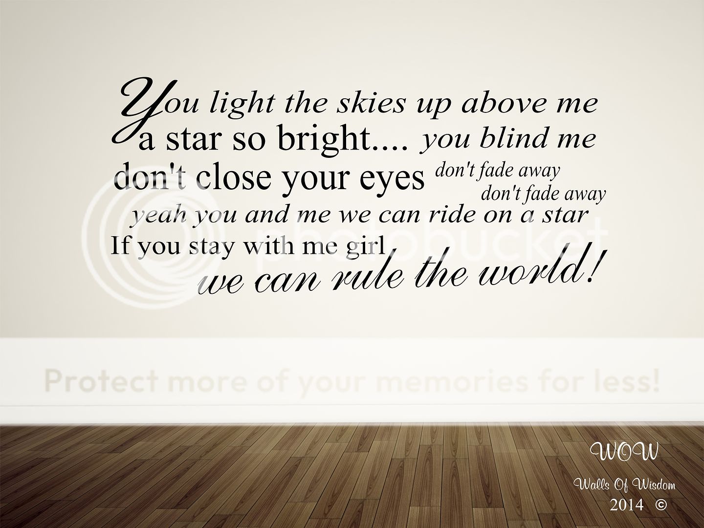 Take That Rule The World Lyrics Wall Sticker / Wall Art Home Decor | eBay